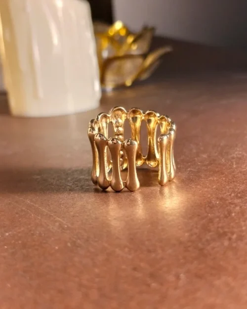 Golden ring-cuff crown Stainless steel | With Ring-box