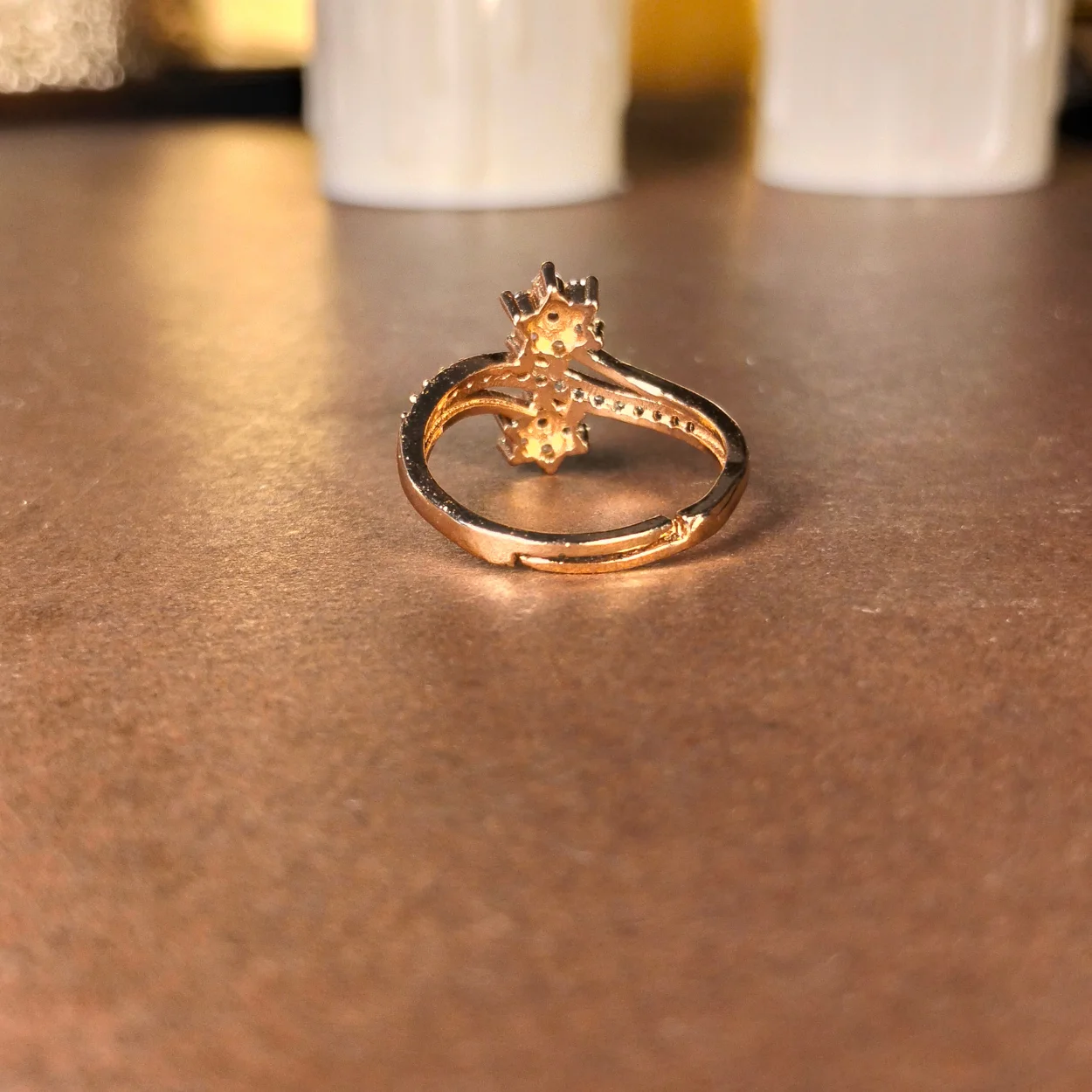Goldwn Fancy double flower Ring