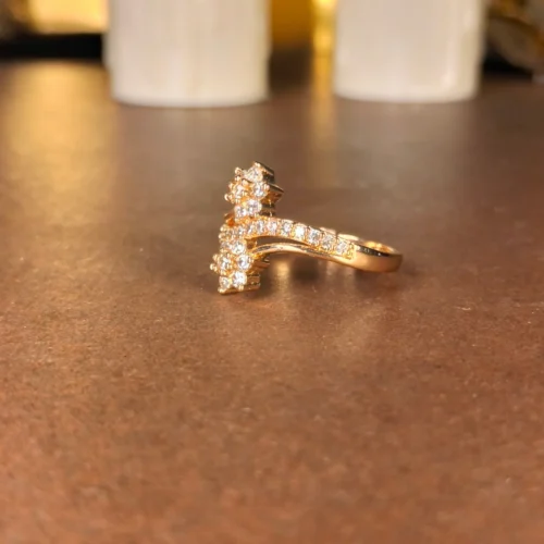 Goldwn Fancy double flower Ring