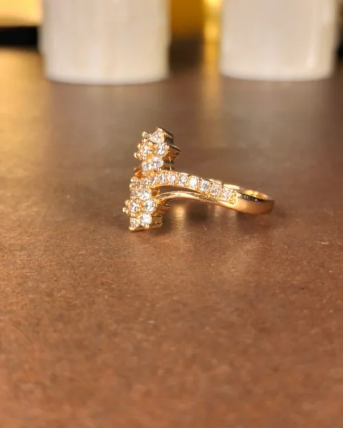 Goldwn Fancy double flower Ring