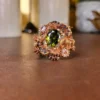 Turkish Bridal and traditional wear green ring multicolor | with ring box