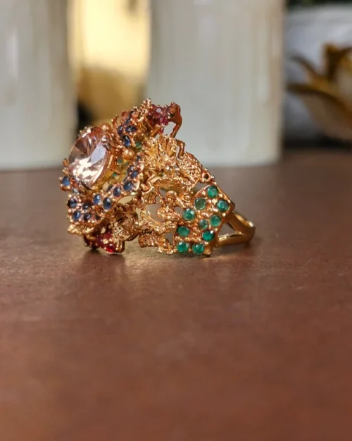 Turkish Bridal and traditional wear ring multicolor | with ring box