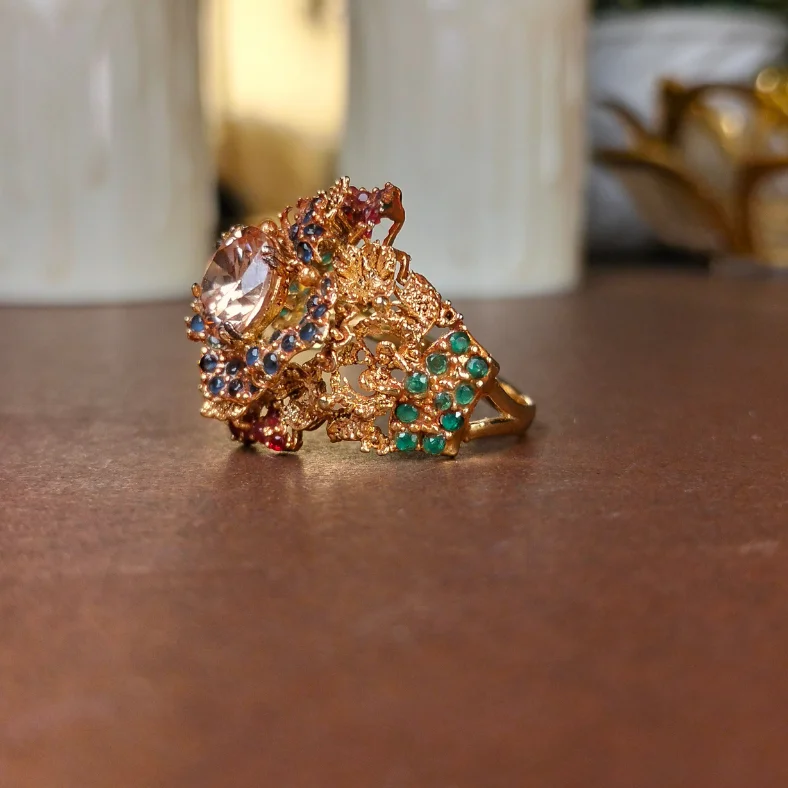 Turkish Bridal and traditional wear ring multicolor | with ring box